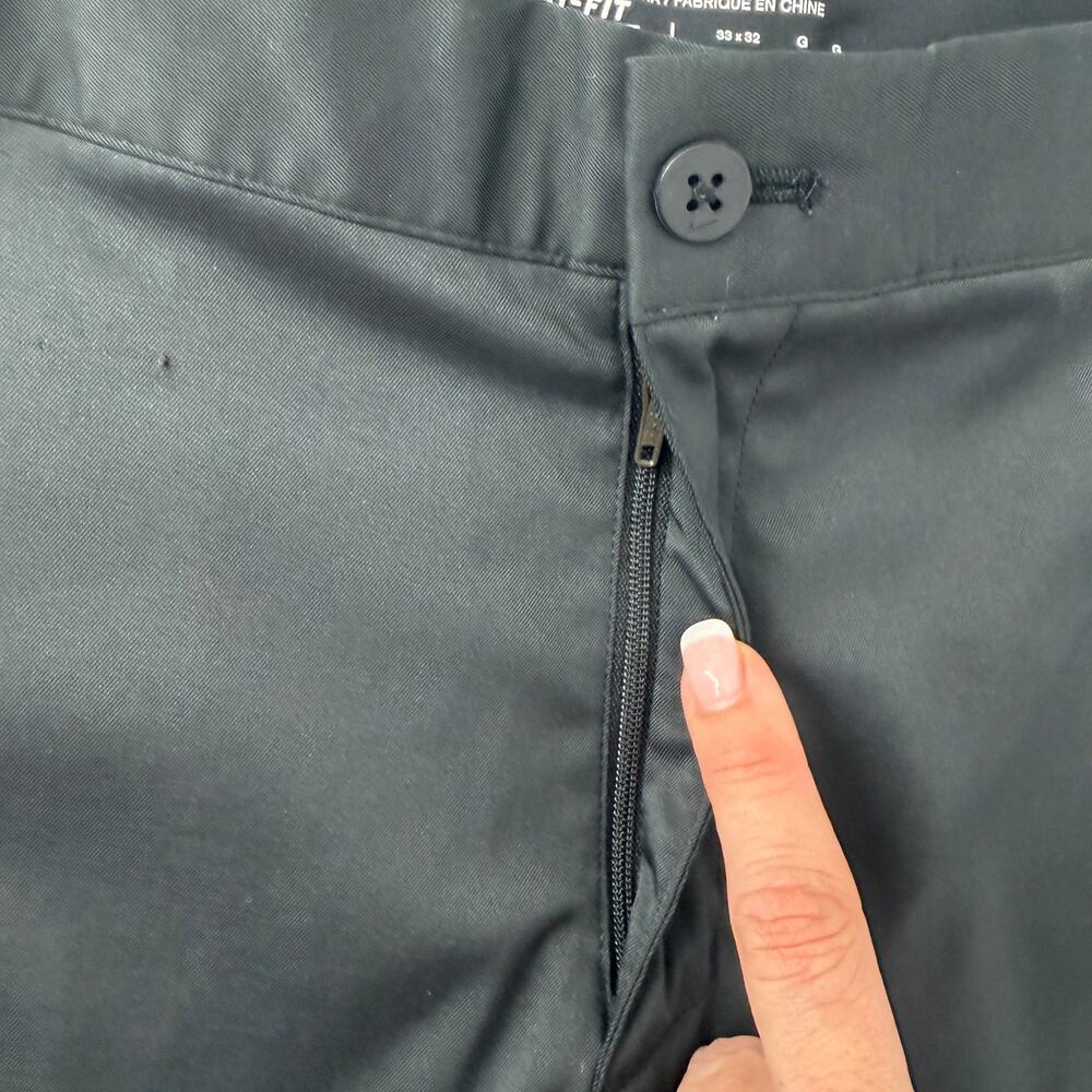 Nike Golf Dri-FIT Black Flat Front Performance Tech Pants 33x32 - measures 33x29 - Picture 6 of 16